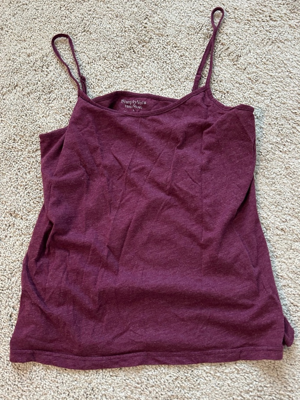 Women's Camisole Set - No Boundaries White and Simply Vera Burgundy Tank Tops - Picture 2 of 3